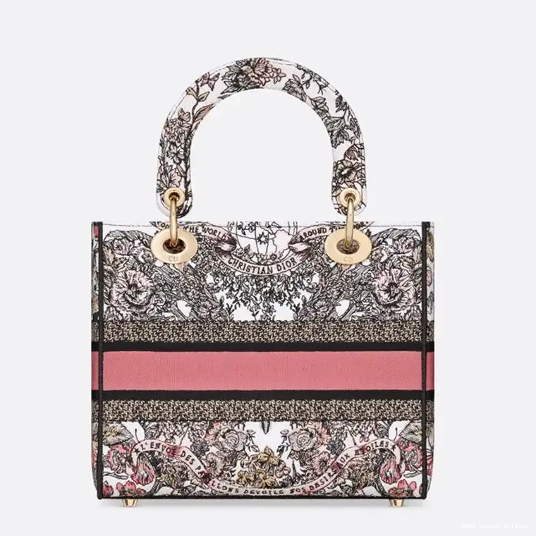 Cheap Bag Motif World Pink Medium Around White D-lite Butterfly Lady Canvas The 0521 Luxury
